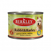 Консервы Berkley №6 Adult Rabbit&Barley для собак с кроликом и ячменем