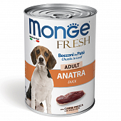 Банка Monge Dog Fresh Chunks in Loaf для собак мясной рулет из утки