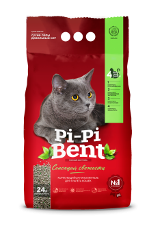 Комкующийся наполнитель Pi-Pi-Bent Fresh Sensation с ароматом свежих трав и цветов