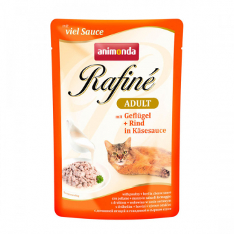 Паучи Animonda Rafiné Soupé Adult для кошек с домашней птицей и говядиной в сырном соусе