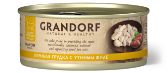 Консервы Grandorf Adult Cat Chicken With Duck In Broth для кошек с куриной грудкой и утиным филе