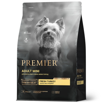 Корм Premier Dog Turkey Adult Mini для собак мелких пород со свежим мясом индейки