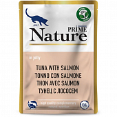 Паучи Prime Nature для кошек с тунцом и лососем в желе