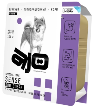 Ламистеры AJO Dog Sense полнорационный паштет для собак с чувствительным пищеварением