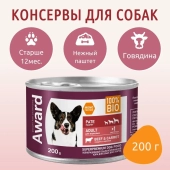 Консервы Award для взрослых собак паштет из говядины с морковью