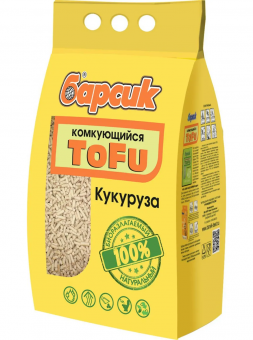 Наполнитель Барсик Tofu кукурузный, древесный, комкующийся