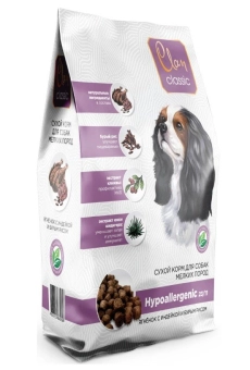 Корм Clan Classic Hypoallergenic 23/11 для взрослых собак мелких пород с ягненком, индейкой и бурым рисом