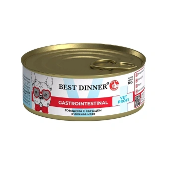 Консервы Best Dinner Vet Profi Exclusive Gastro Intestinal для собак с чувствительным пищ. с говядиной и сердцем 100г