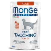 Паучи Monge Cat Monoprotein монопротеиновые для кошек с индейкой