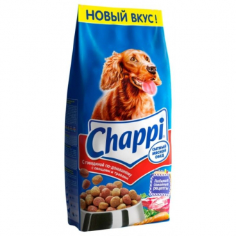 Корм Chappi для собак. Говядина по-домашнему с овощами и травами