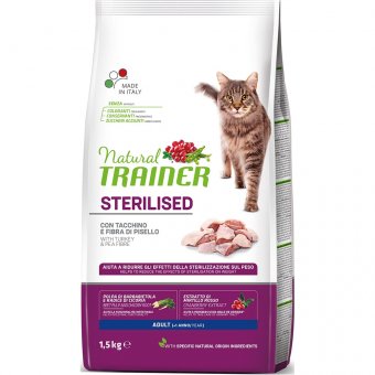 Корм Natural Trainer Cat Adult Sterilised Fresh White Meats для взрослых стерилизованных кошек со свежим белым мясом