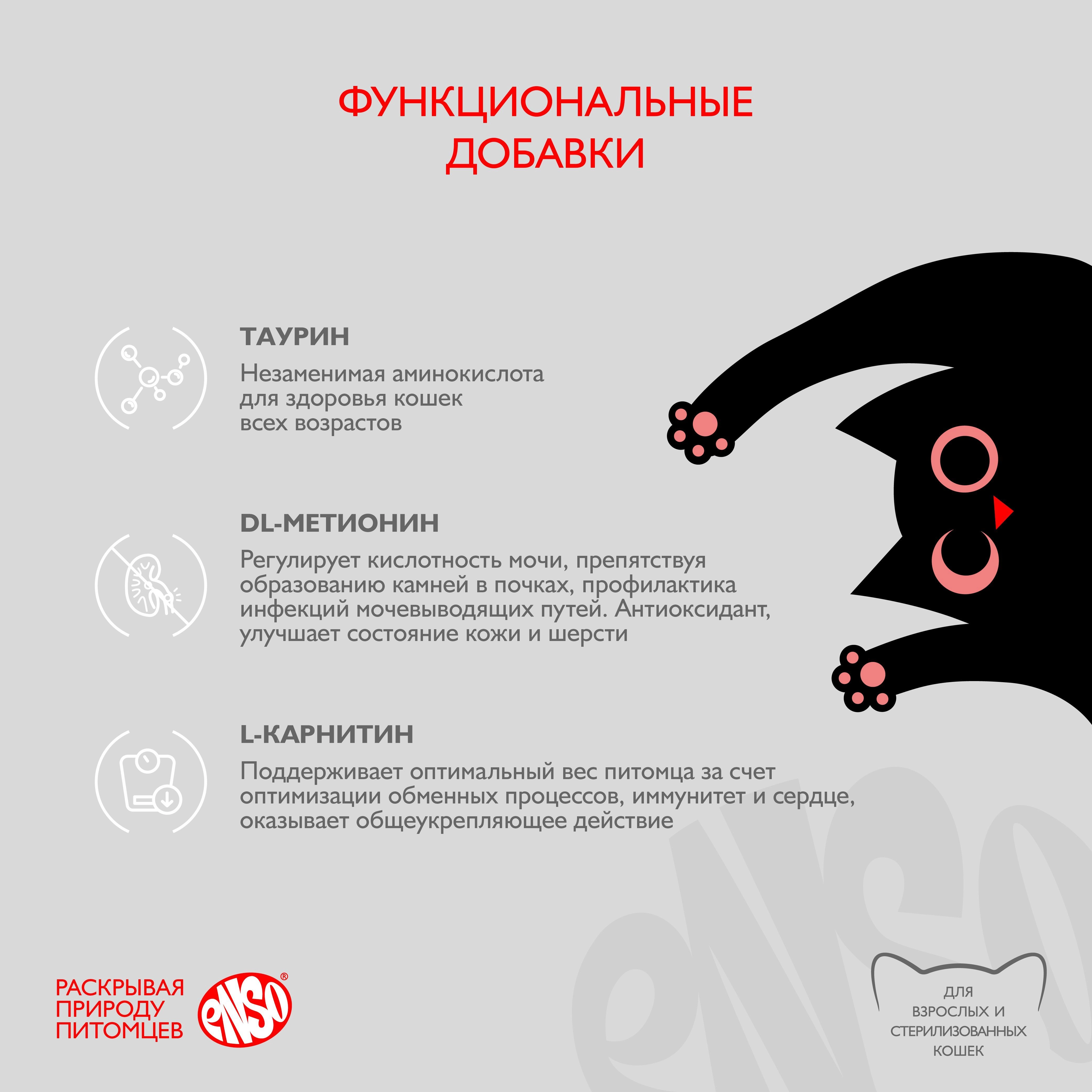 Паучи Enso Basic полнорационный корм для взрослых кошек кусочки в соусе с говядиной