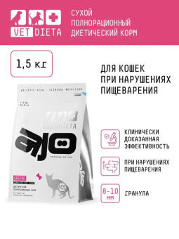 Корм Ajo Vet Dieta Gastro диетический корм для кошек при нарушениях пищеварения