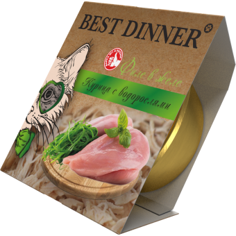 Ламистеры Best Dinner Holistic для стерилизованных кошек мясные волокна в желе с курицей и водорослями