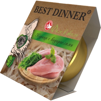 Ламистеры Best Dinner Holistic для стерилизованных кошек мясные волокна в желе с курицей и водорослями