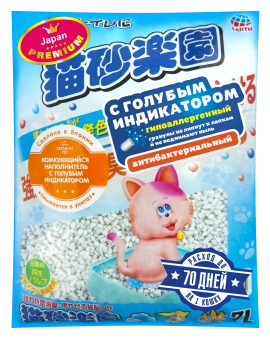 Комкующийся наполнитель Japan Premium Pet с голубым индикатором