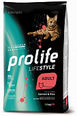 Корм Prolife Lifestyle Adult Salmon & Rice для кошек с лососем и рисом 