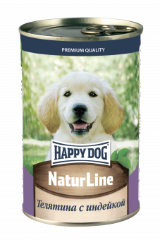 Консервы Happy Dog Natur Line для щенков с телятиной и индейкой 410г