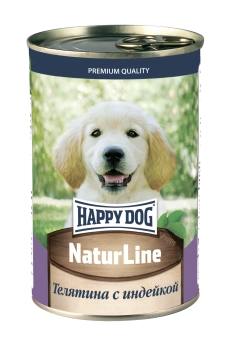 Консервы Happy Dog Natur Line для щенков с телятиной и индейкой