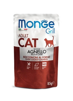 Паучи Monge Cat Grill для взрослых кошек из новозеландского ягненка