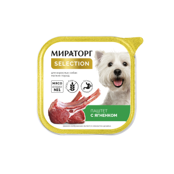 Упаковка ламистеров Мираторг Selection для мелких пород паштет с ягнёнком