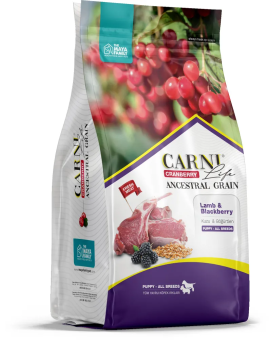 Корм Carni Puppy для щенков с ягнёнком, ежевикой и клюквой