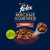 Влажный корм Felix Мясные Ломтики для взрослых кошек с говядиной