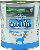 Консервы Farmina Vet Life Dog Hypoallergenic Fish&Potato рыба с картофелем для собак с аллергией
