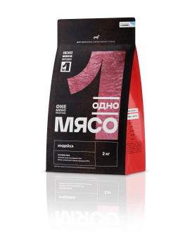 Корм Одно Мясо для взрослых собак малых пород с мясом индейки