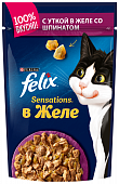 Паучи Felix Sensations для кошек с уткой в желе со шпинатом