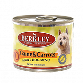 Консервы Berkley №10 Adult Game&Carrots для собак с дичью и морковью