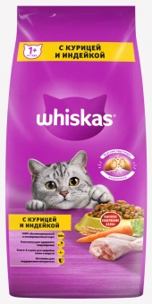 Корм Whiskas Вкусные подушечки с нежным паштетом. Аппетитное ассорти с курицей и индейкой