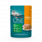 Паучи Purina One Indor Cat для домашних кошек с курицей