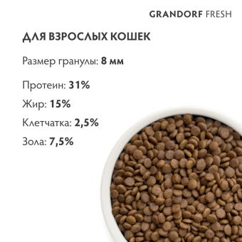 Корм Grandorf Fresh Cat Turkey свежее мясо индейки с бататом для взрослых кошек