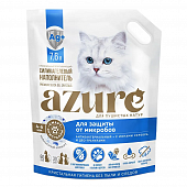 Антибактериальный силикагелевый наполнитель Azure для кошек с ионами серебра и део-гранулами