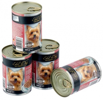 Консервы Edel Dog для собак всех пород три вида мяса 400г