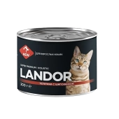 Консервы Landor Cat для кошек с телятиной и шиповником