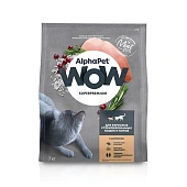 Корм Alphapet WOW Superpremium для взрослых стерилизованных кошек и котов c цыпленком