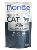 Паучи Monge Cat Grill для стерилизованных кошек с форелью
