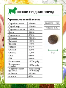 Корм Alleva Holistic Puppy Chicken & Duck Medium для щенков средних пород с курицей, уткой, алоэ вера и женьшенем