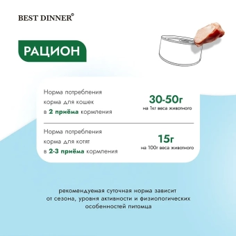 Банки Best Dinner Vet Profi Exclusive Hypoallergenic для кошек при пищевой аллергии с индейкой