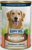 Консервы Happy Dog для взрослых собак с телятиной и рисом