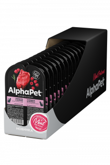 Ламистеры Alphapet Superpremium для взрослых кошек с говядиной и малиной