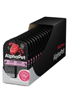Ламистеры Alphapet Superpremium для взрослых кошек с говядиной и малиной