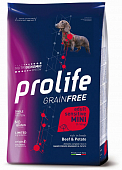 Сухой Корм Prolife Grain Free Sensitive Mini для собак беззерновой со свежим мясом говядины и с картофелем