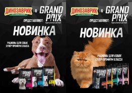 Корма Grand Prix в зоомагазинах Динозаврик