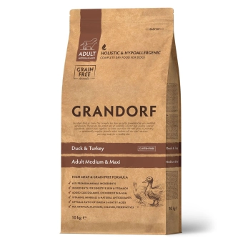 Сухой корм Grandorf Holistic Medium & Maxi Duck&Turkey, для собак средних и крупных пород, утка и индейка