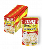 Паучи Inaba для кошек с куриным филе со вкусом морского гребешка Паучи Inaba для кошек с куриным филе со вкусом морского гребешка