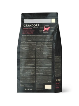 Сухой корм Grandorf Fresh Cat Turkey Sterilised для стерелизованных кошек, индейка и батат
