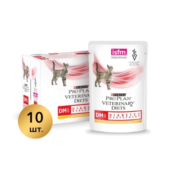 Влажный корм для кошек PRO PLAN® VETERINARY DIETS DM ST/OX Diabetes Management при сахарном диабете, с курицей, в соусе